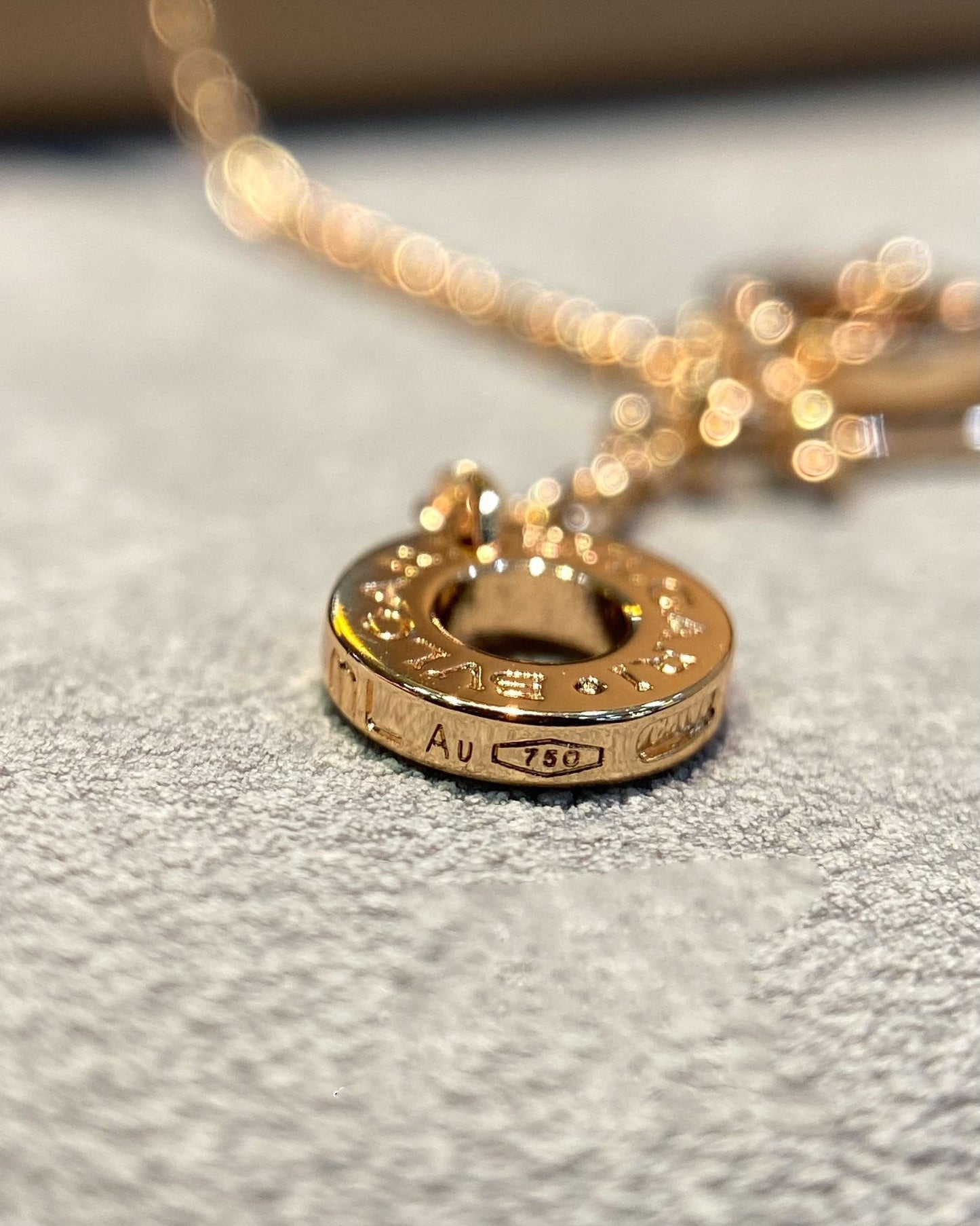 [Marin]DREAM MOP DIAMOND PAVED PINK GOLD NECKLACE
