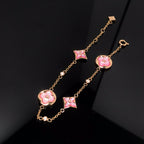 [Marin]STAR AND SUN 4 MOTIF PINK MOP PINK GOLD BRACELET