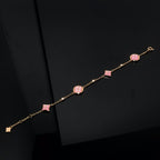 [Marin]STAR AND SUN 4 MOTIF PINK MOP PINK GOLD BRACELET