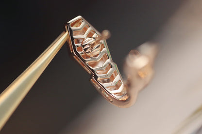 [Marin]SERPENT PINK GOLD DIAMOND EARRINGS