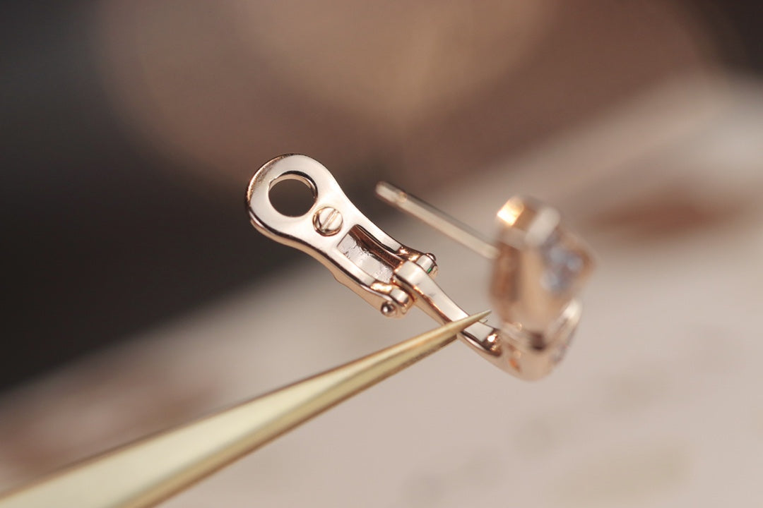 [Marin]SERPENT PINK GOLD DIAMOND EARRINGS