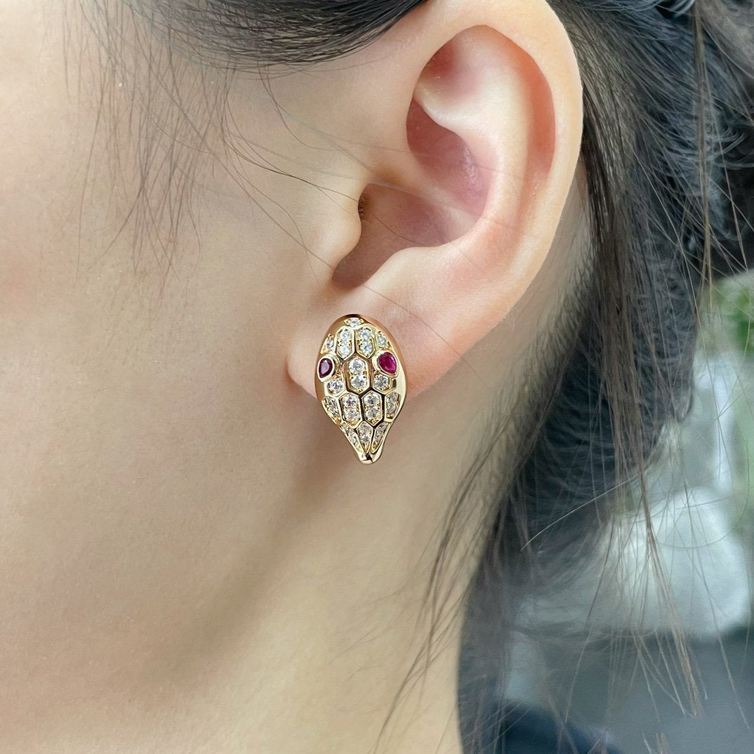 [Marin]SERPENT DIAMOND STUD EARRINGS