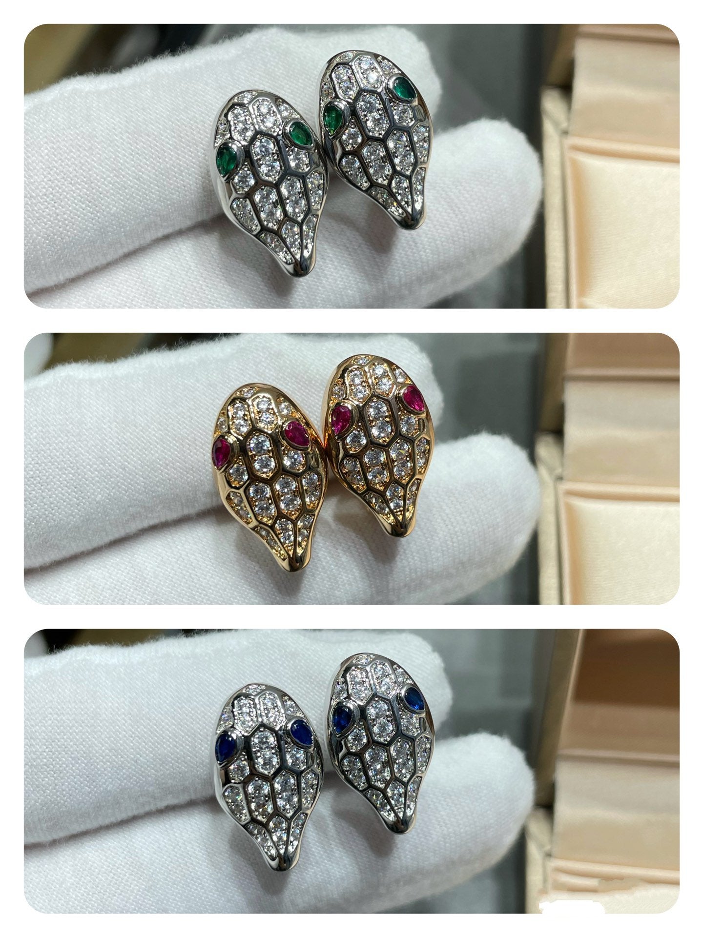 [Marin]SERPENT DIAMOND STUD EARRINGS
