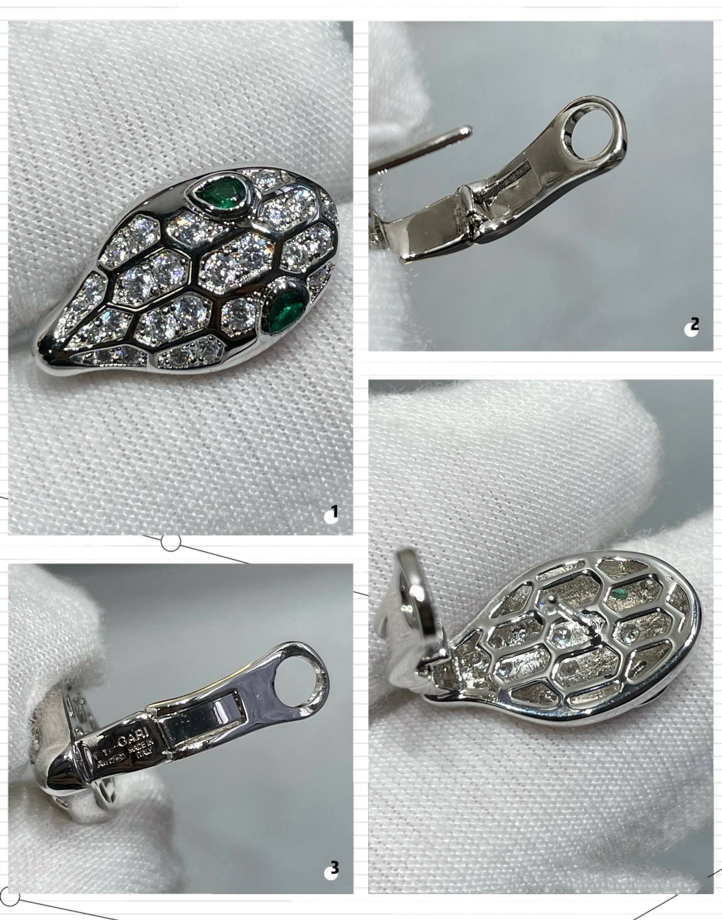 [Marin]SERPENT DIAMOND STUD EARRINGS