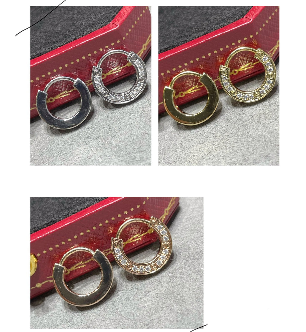 [Marin]BOUCLES D'OREILLES CŒUR EN DIAMANTS
