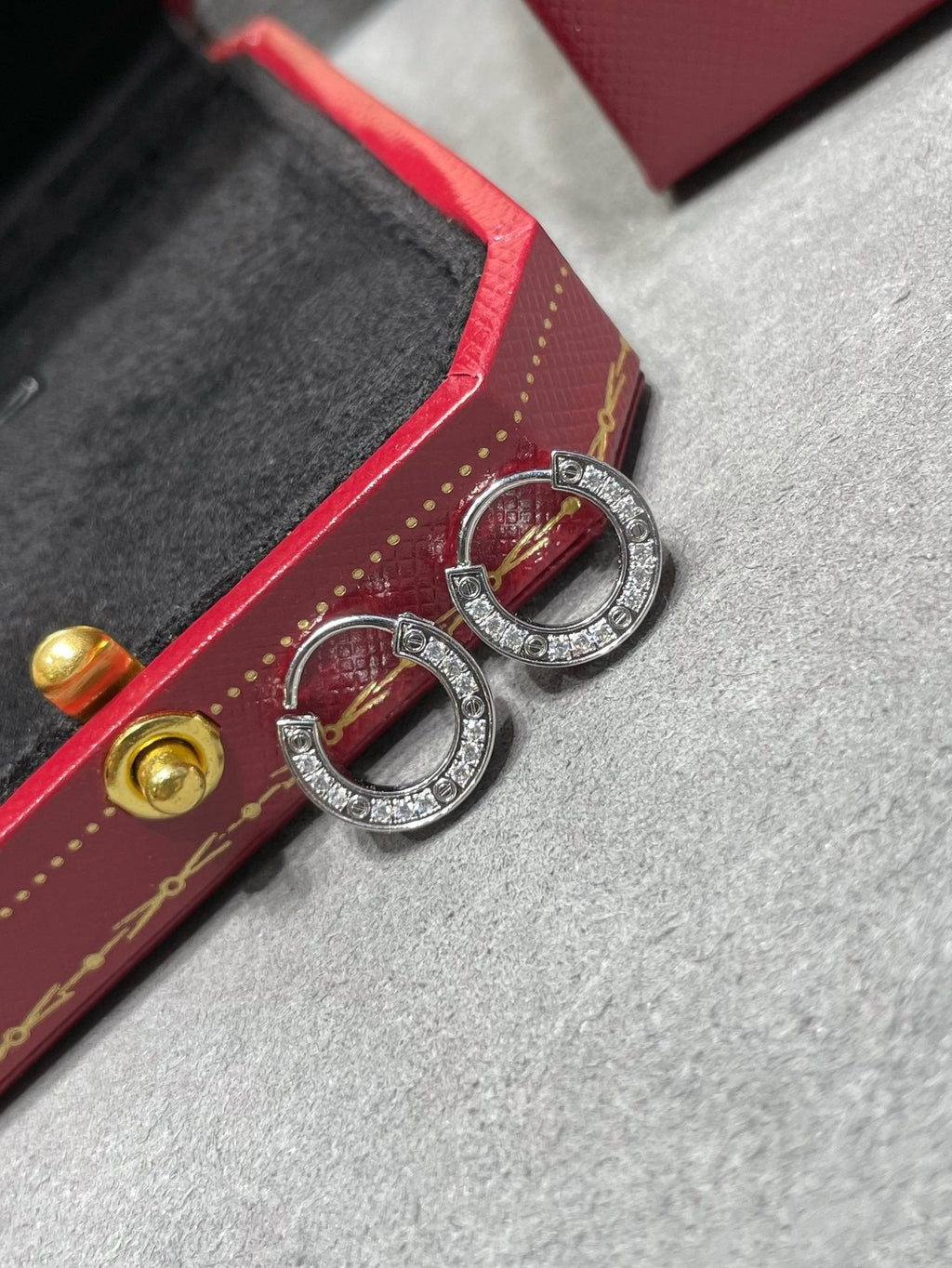 [Marin]BOUCLES D'OREILLES CŒUR EN DIAMANTS