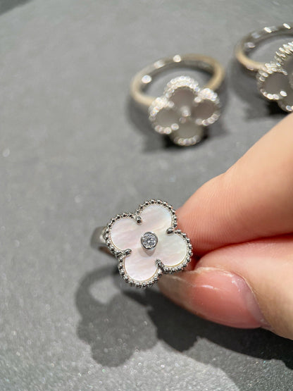 [Marin-Jewelry]CLOVER SILVER MOP DIAMOND RING