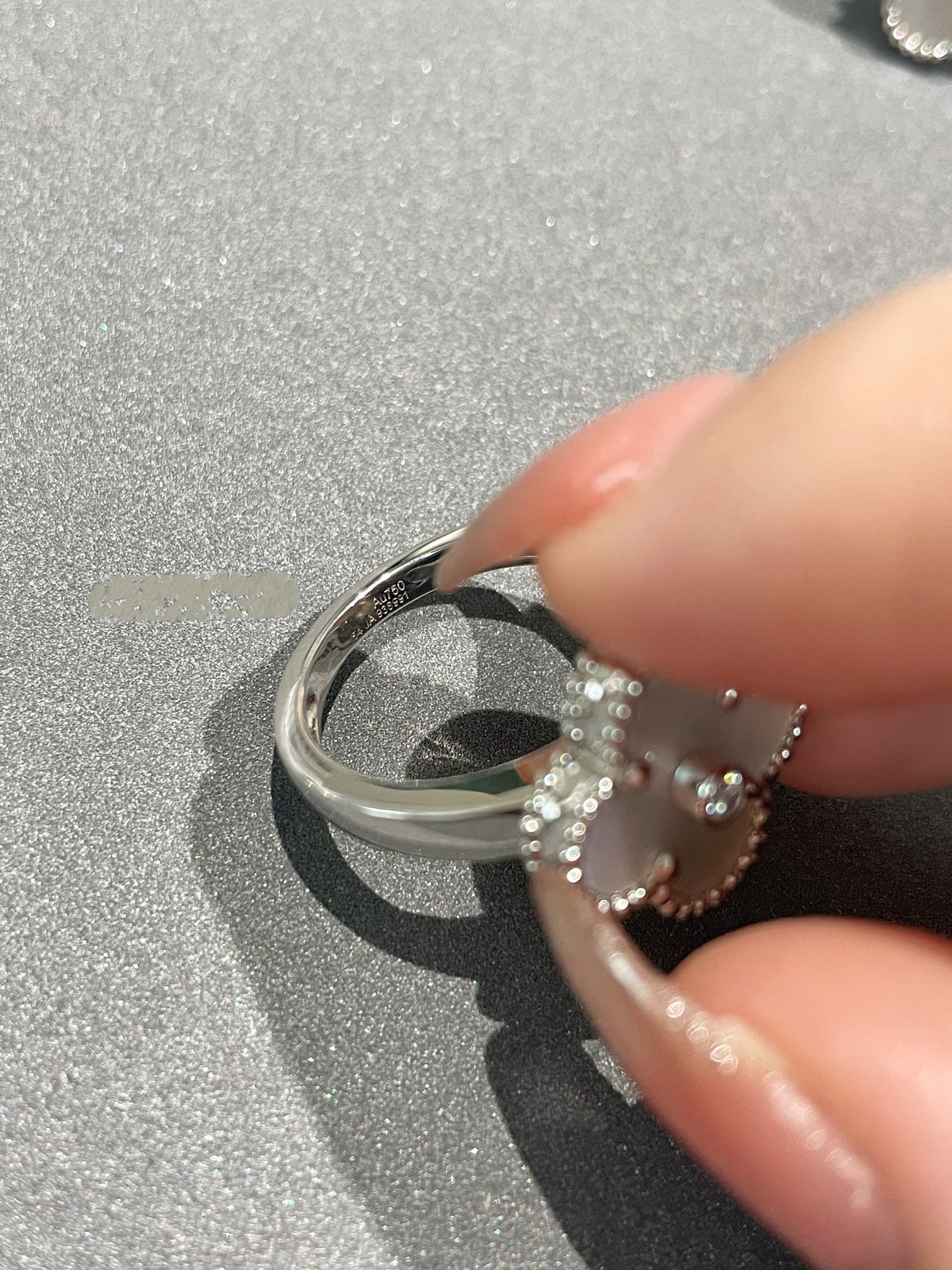 [Marin]CLOVER SILVER MOP DIAMOND RING