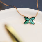 [Marin]JEUX MALACHITE 1 DIAMOND PINK GOLD NECKLACE