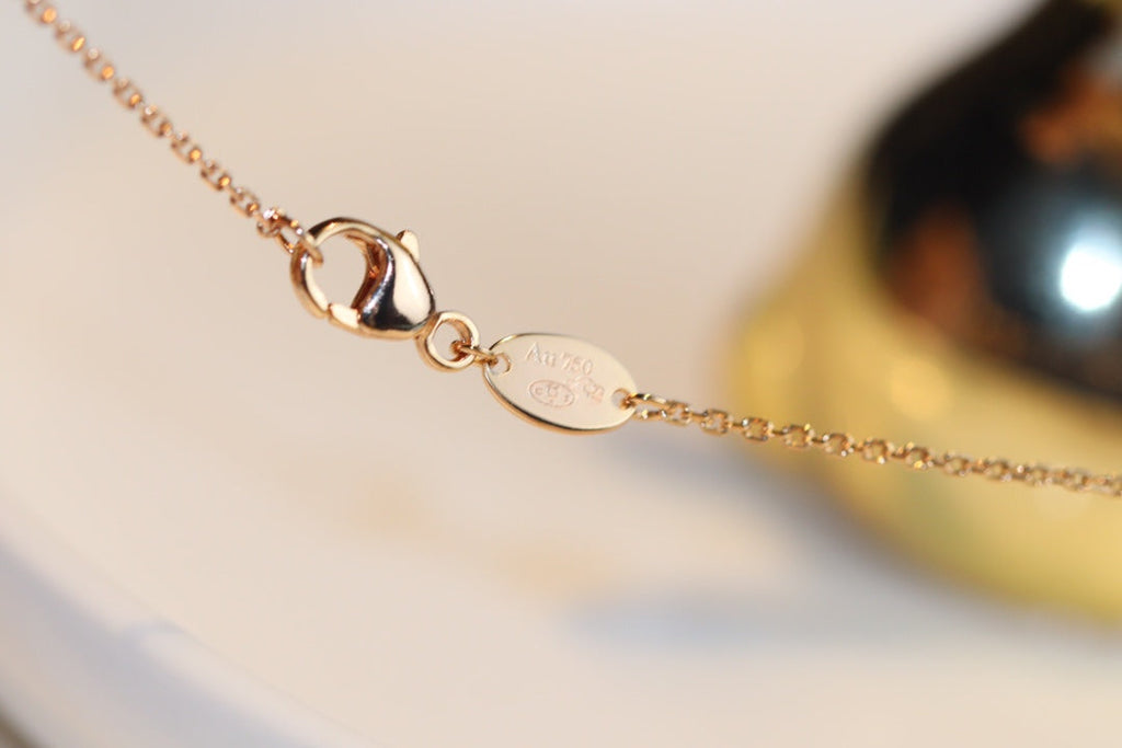 [Marin]JEUX MALACHITE 1 DIAMOND PINK GOLD NECKLACE