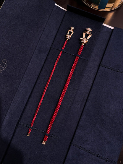 [Marin-Jewelry]FORCE 10 HALF DIAMOND PINK GOLD RED CORDERI LARGE AND MEDIUM MODEL