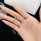 [Marin]MODÈLE MINI CHAÎNE À MAILLONS À BOUCLE ENTIÈREMENT DIAMANTÉE FORCE 10
