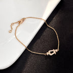 [Marin]MODÈLE MINI CHAÎNE À MAILLONS À BOUCLE ENTIÈREMENT DIAMANTÉE FORCE 10