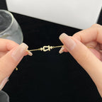 [Marin]MODÈLE MINI CHAÎNE À MAILLONS À BOUCLE ENTIÈREMENT DIAMANTÉE FORCE 10