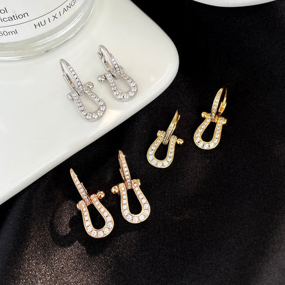 [Marin-Jewelry]FORCE 10 FULL DIAMOND DROP EARRINGS MEDIUM MODEL