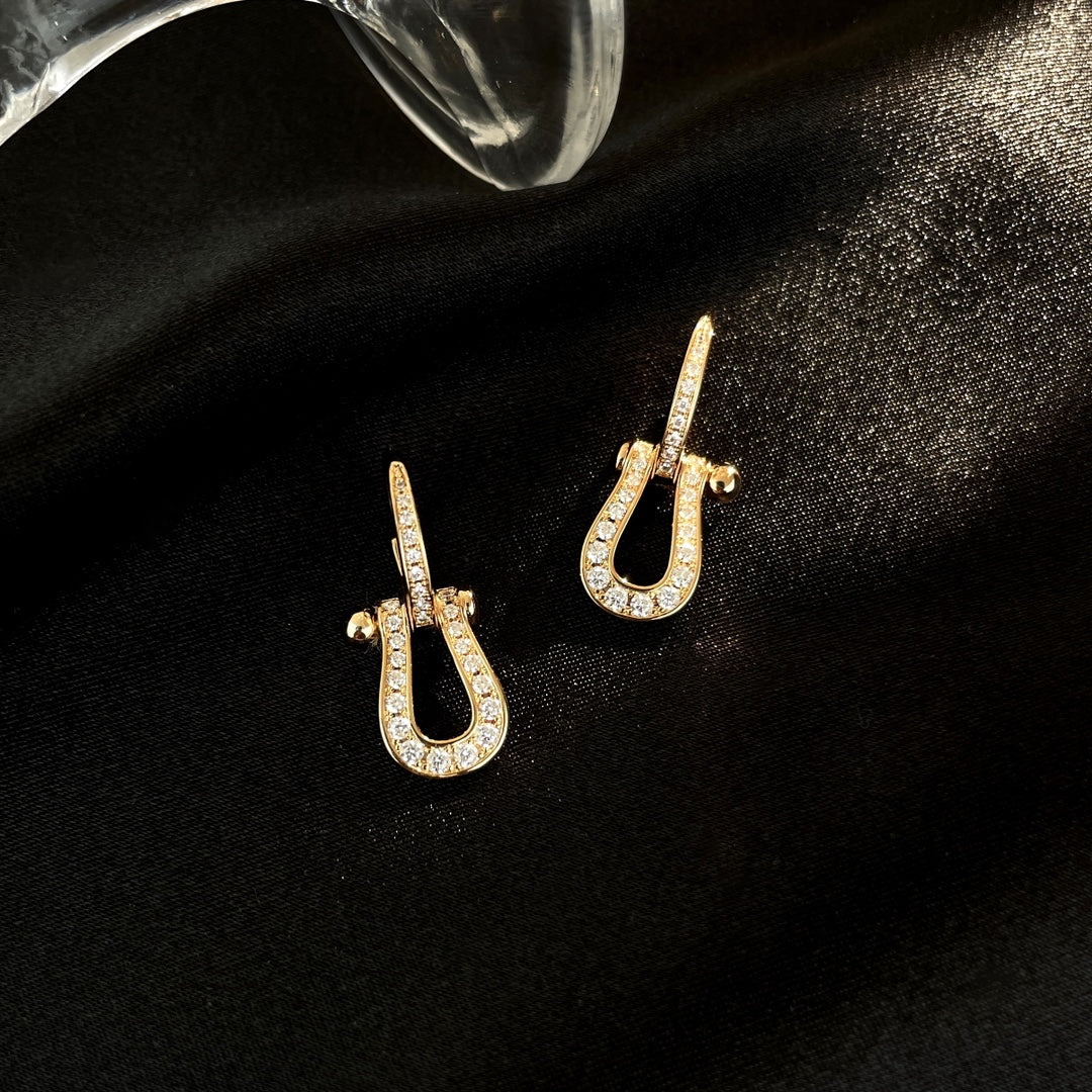[Marin-Jewelry]FORCE 10 FULL DIAMOND DROP EARRINGS MEDIUM MODEL