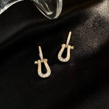 [Marin-Jewelry]FORCE 10 FULL DIAMOND DROP EARRINGS MEDIUM MODEL