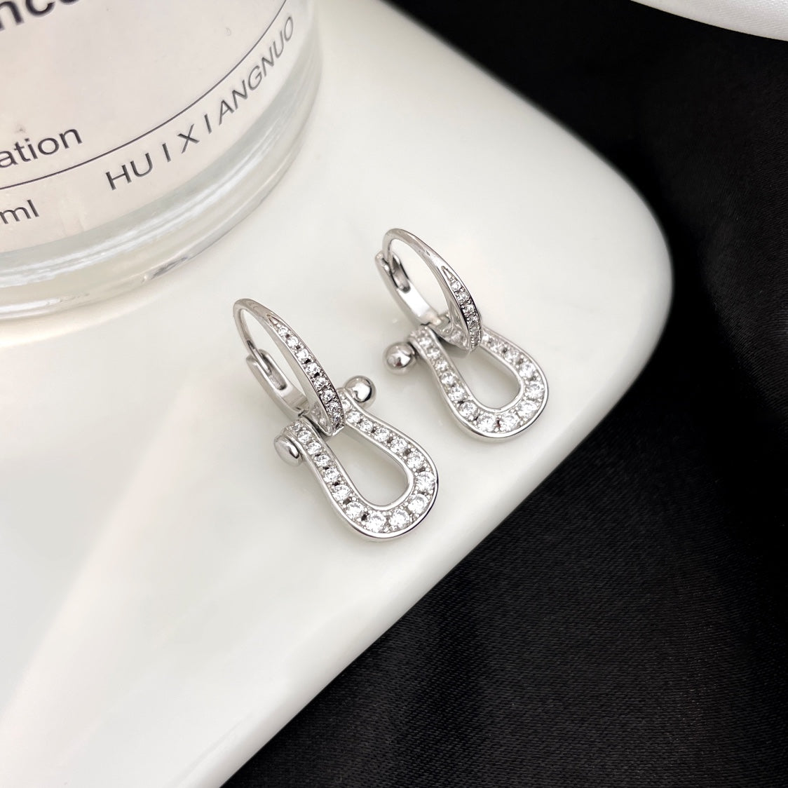 [Marin]BOUCLES D'OREILLES PENDANTES FULL DIAMOND FORCE 10 MODÈLE MOYEN