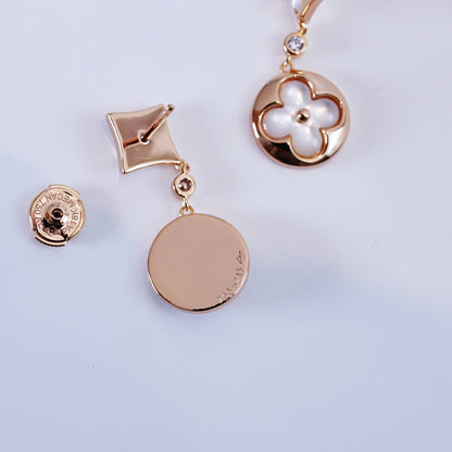 [Marin-Jewelry]STAR AND SUN PINK GOLD MOP DROP EARRINGS