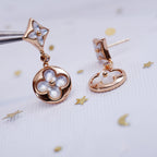 [Marin]STAR AND SUN PINK GOLD MOP DROP EARRINGS