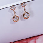 [Marin]STAR AND SUN PINK GOLD MOP DROP EARRINGS