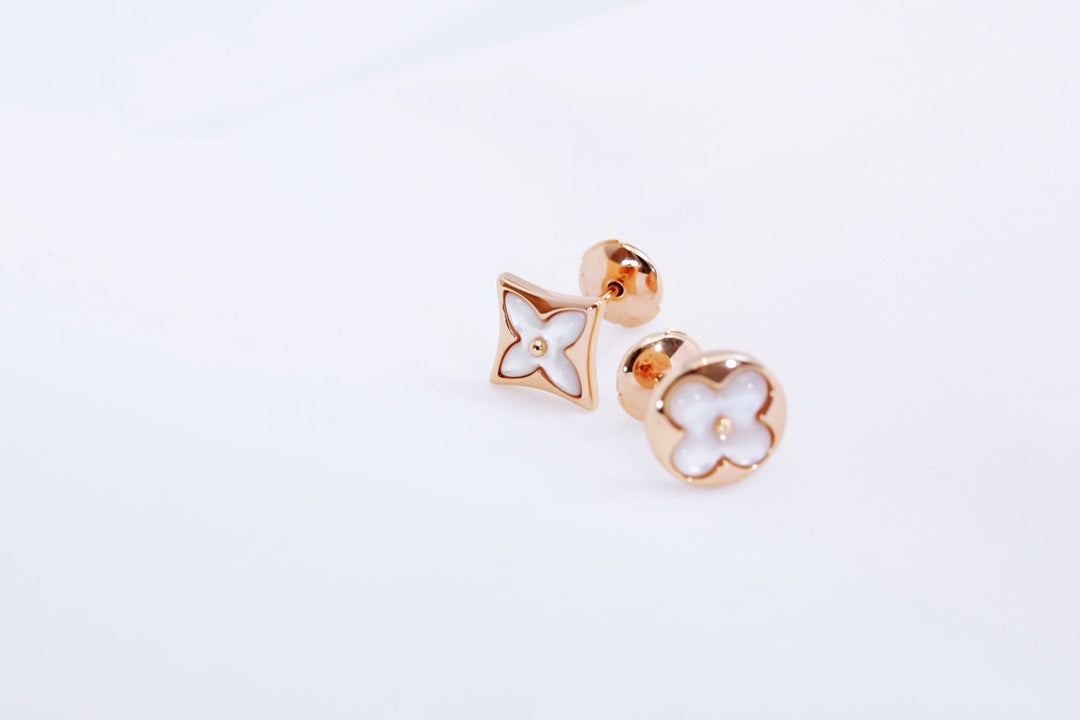 [Marin-Jewelry]STAR AND SUN PINK GOLD MOP STUD EARRINGS