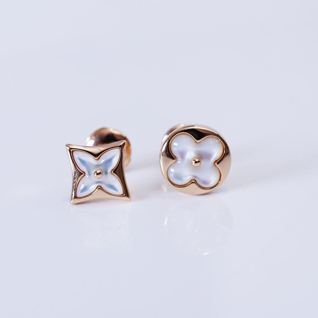 [Marin]STAR AND SUN PINK GOLD MOP STUD EARRINGS