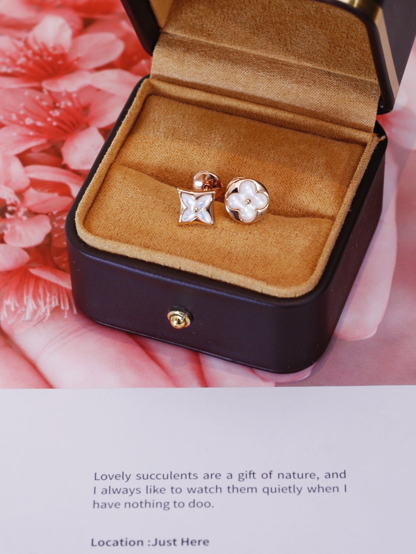 [Marin-Jewelry]STAR AND SUN PINK GOLD MOP STUD EARRINGS
