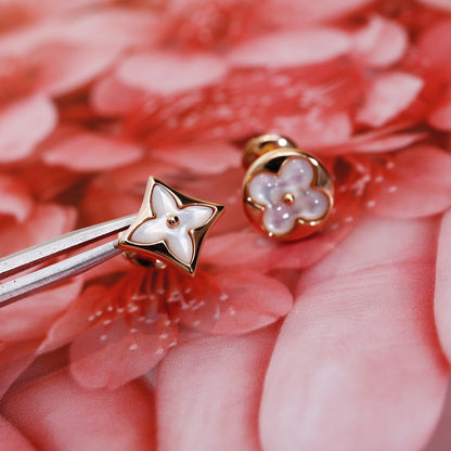 [Marin-Jewelry]STAR AND SUN PINK GOLD MOP STUD EARRINGS
