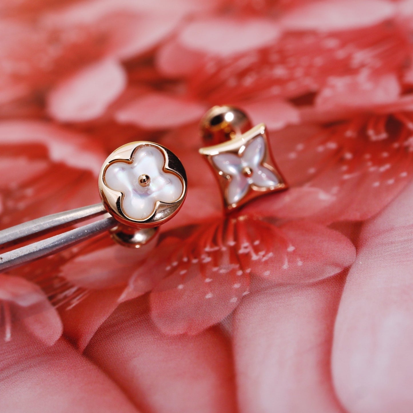 [Marin-Jewelry]STAR AND SUN PINK GOLD MOP STUD EARRINGS