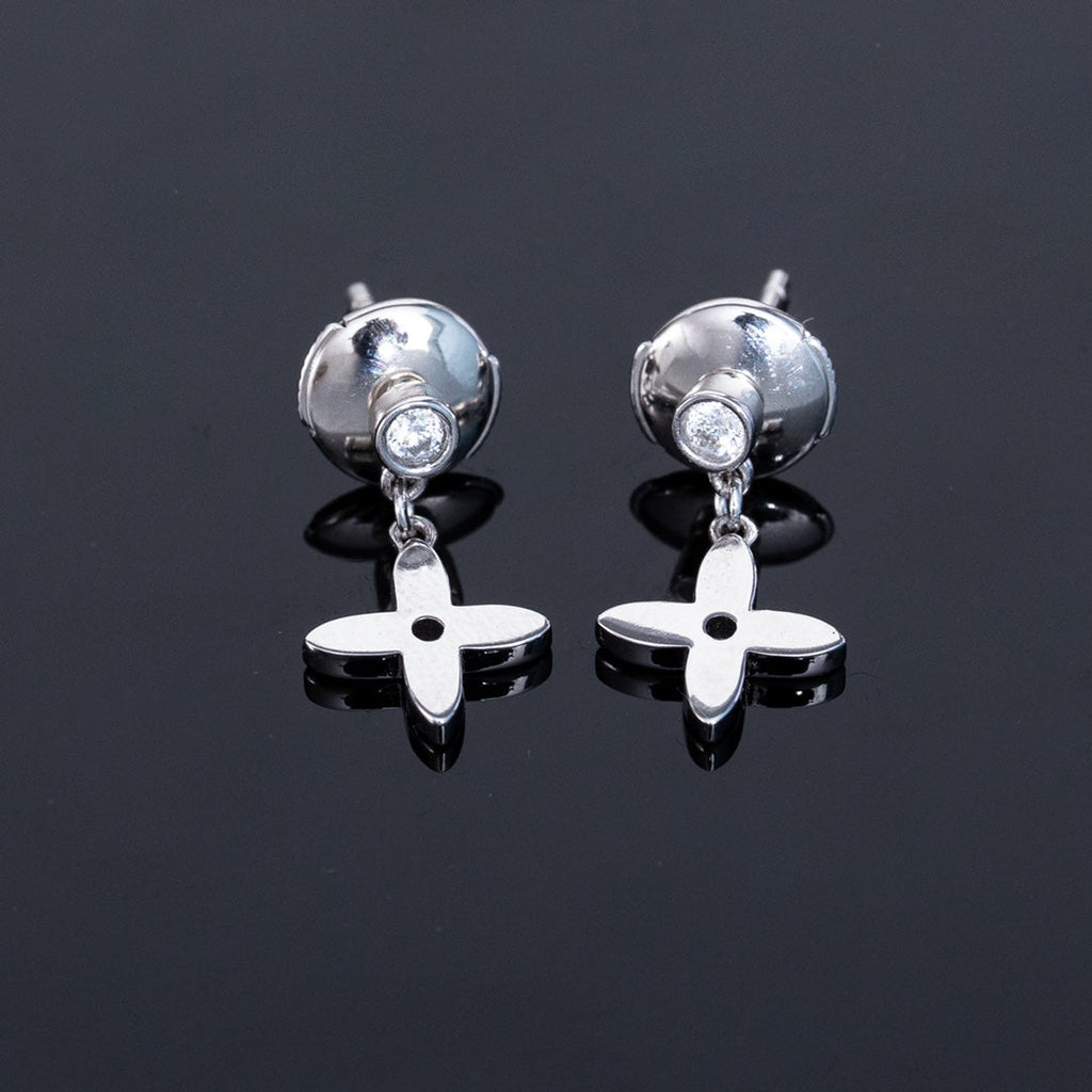 [Marin]BOUCLES D'OREILLES PENDANTES MINI VIDYLLE ARGENT ET DIAMANT
