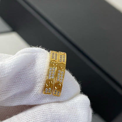 [Marin-Jewelry]LOVE DIAMOND GOLD HOOP EARRINGS