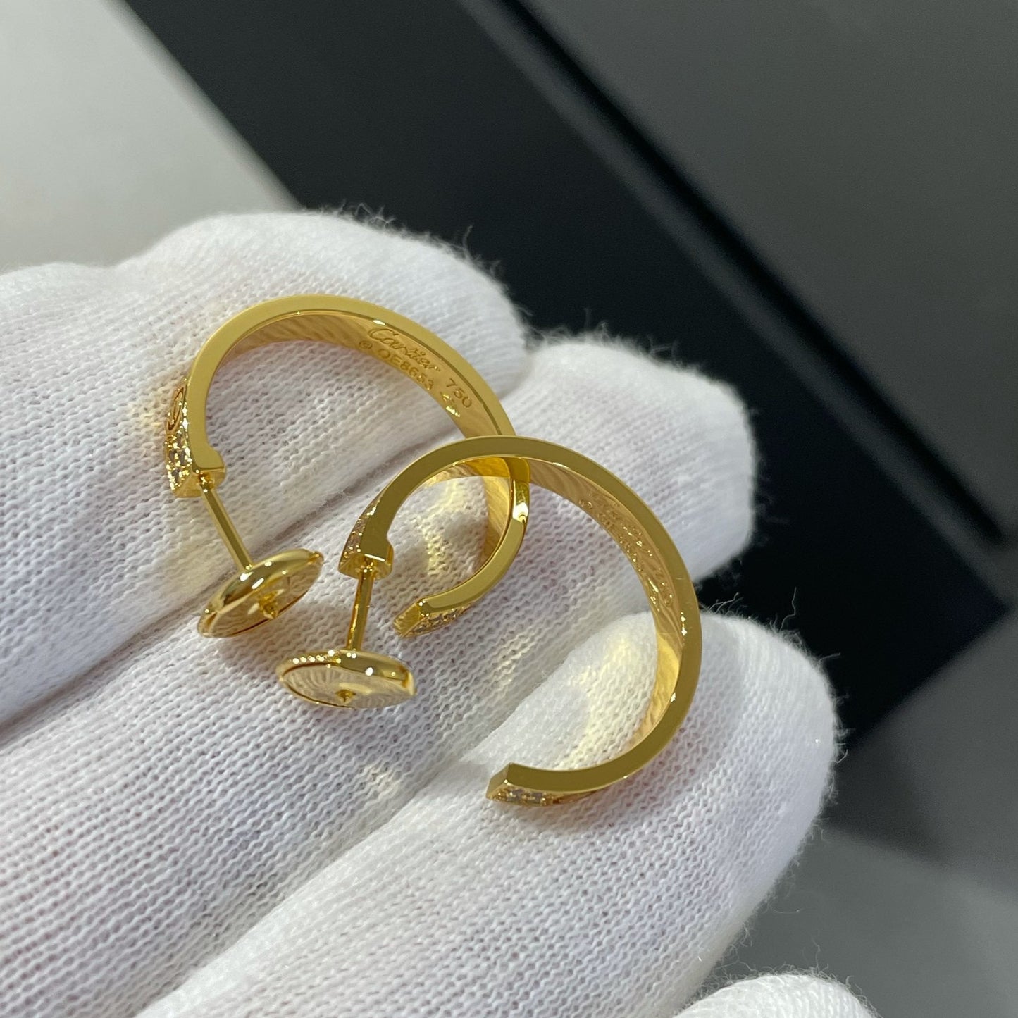 [Marin-Jewelry]LOVE DIAMOND GOLD HOOP EARRINGS