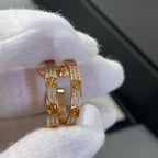 [Marin]LOVE DIAMOND PINK GOLD HOOP EARRINGS