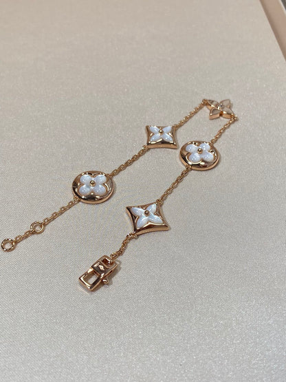 [Marin]STAR AND SUN 5 MOTIF MOP PINK GOLD BRACELET