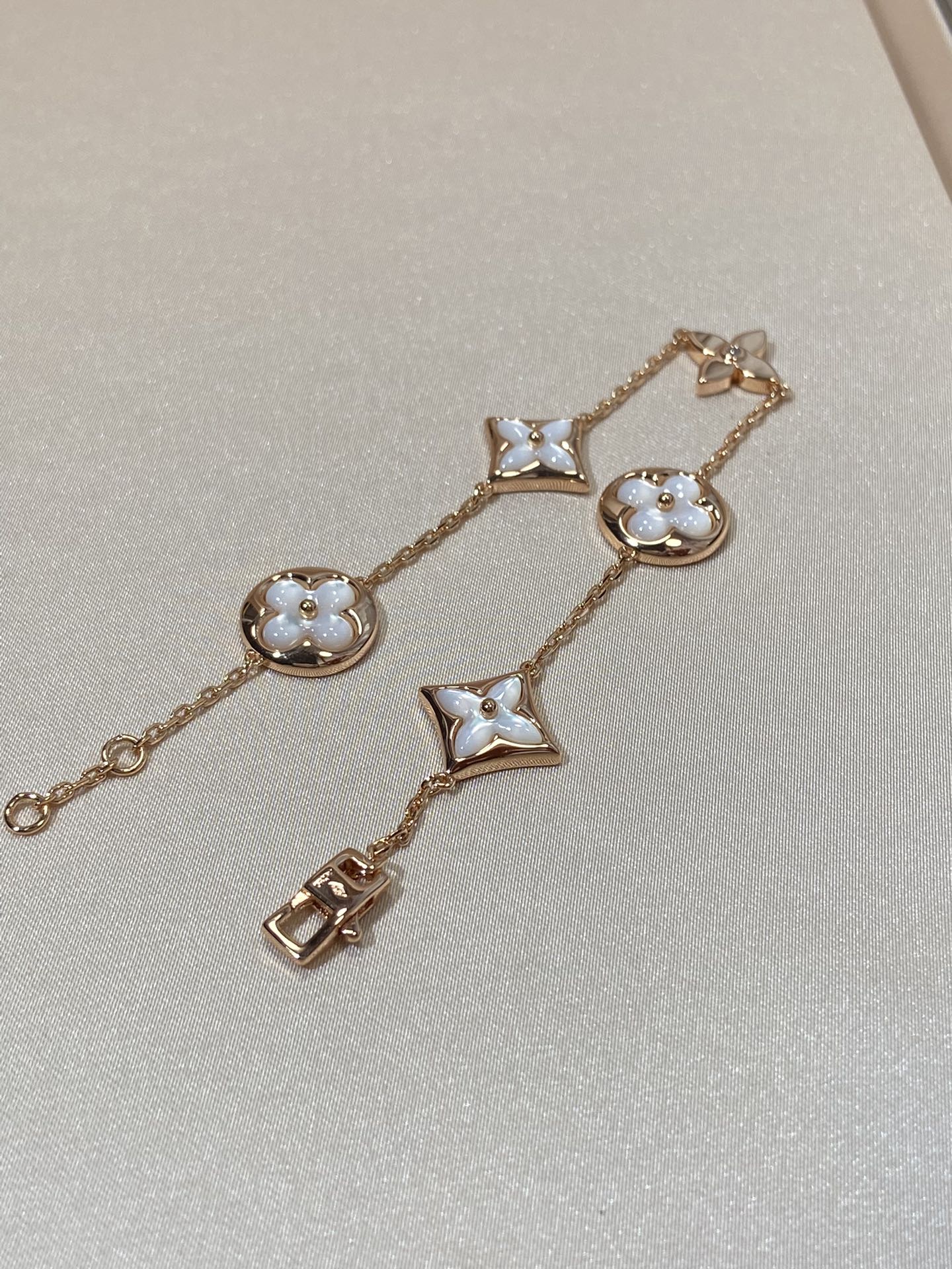 [Marin]BRACELET STAR AND SUN 5 MOTIFS Nacre OR ROSE