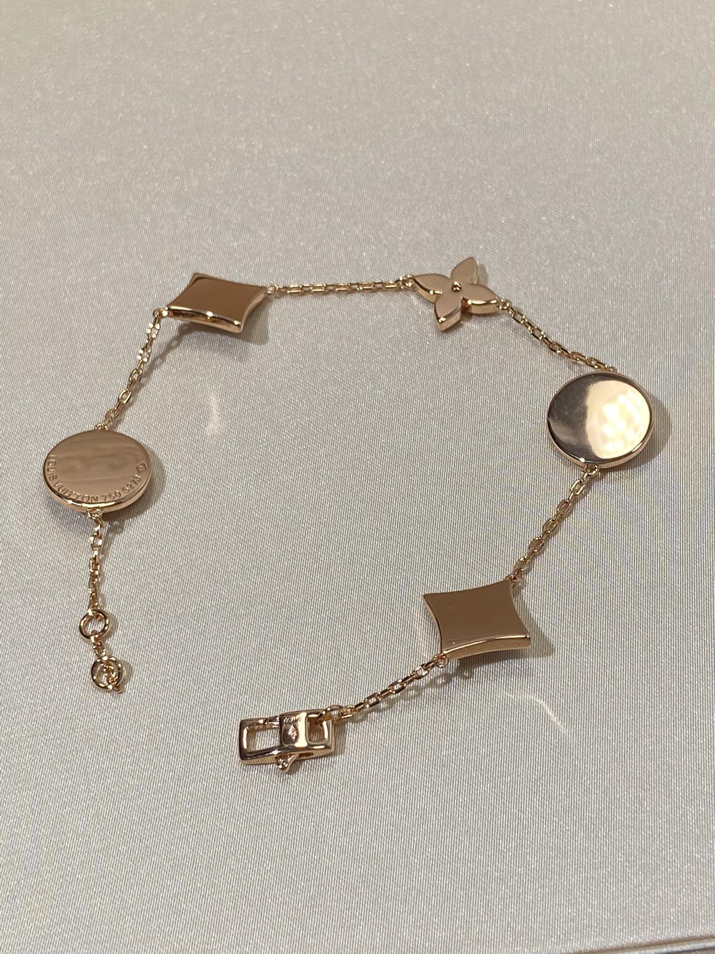 [Marin-Jewelry]STAR AND SUN 5 MOTIF MOP PINK GOLD BRACELET