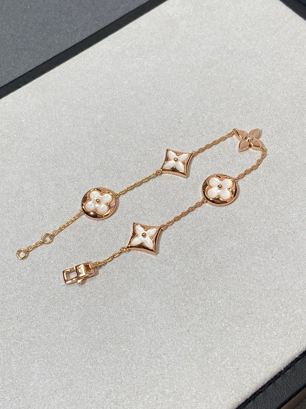 [Marin]STAR AND SUN 5 MOTIF MOP PINK GOLD BRACELET