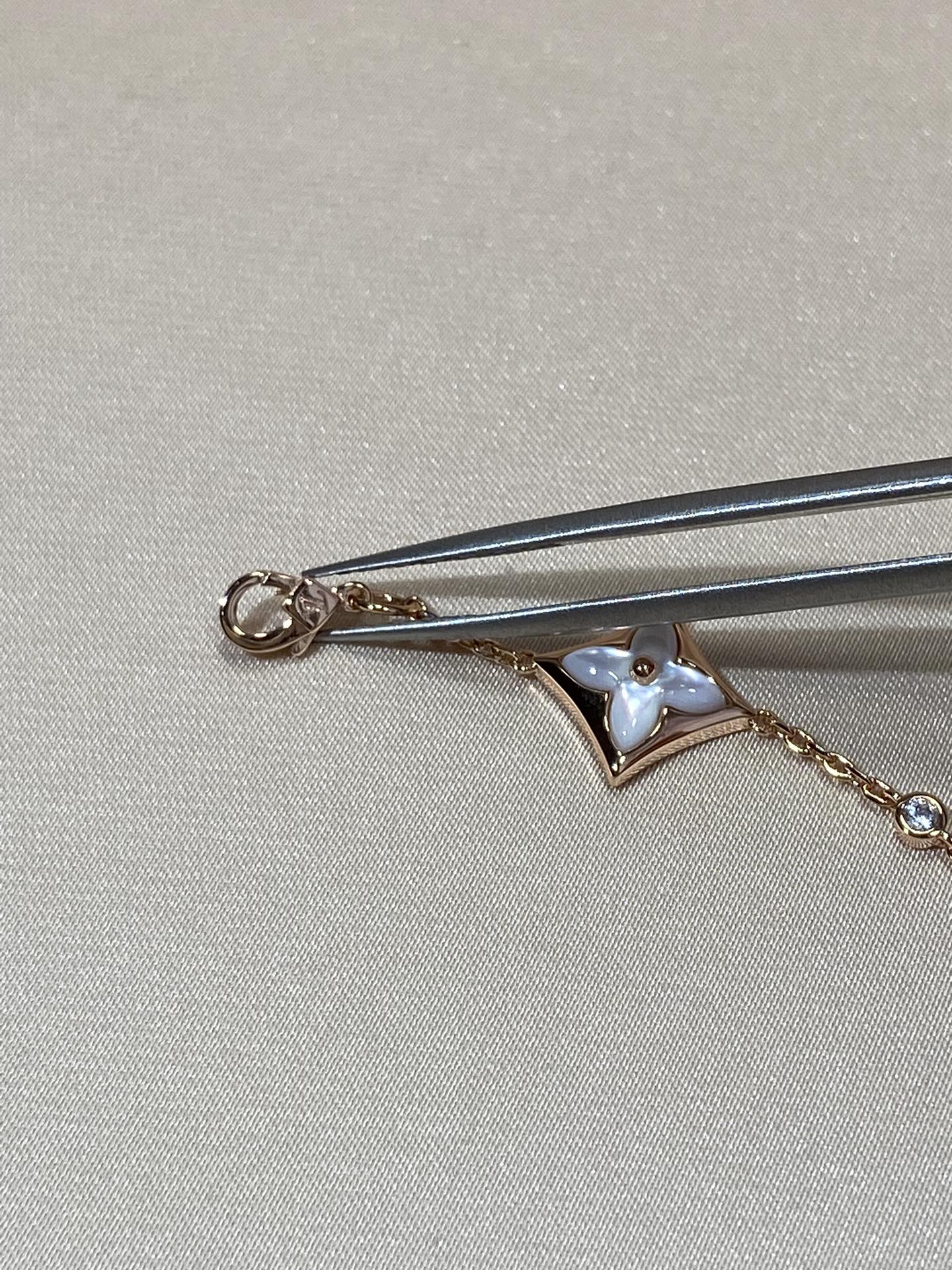 [Marin]BRACELET ÉTOILE 4 MOTIF MOP DIAMANT OR ROSE