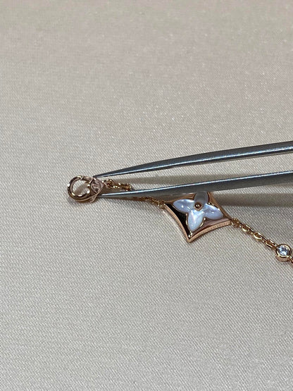 [Marin-Jewelry]STAR 4 MOTIF MOP DIAMOND PINK GOLD BRACELET