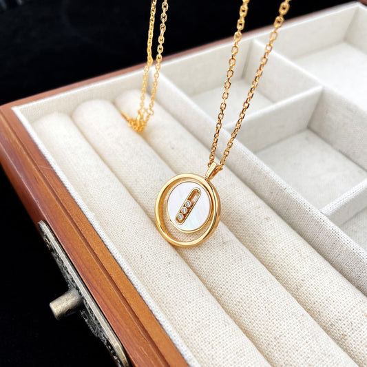 [Marin]Demo MOVE MOP PINK GOLD NECKLACE