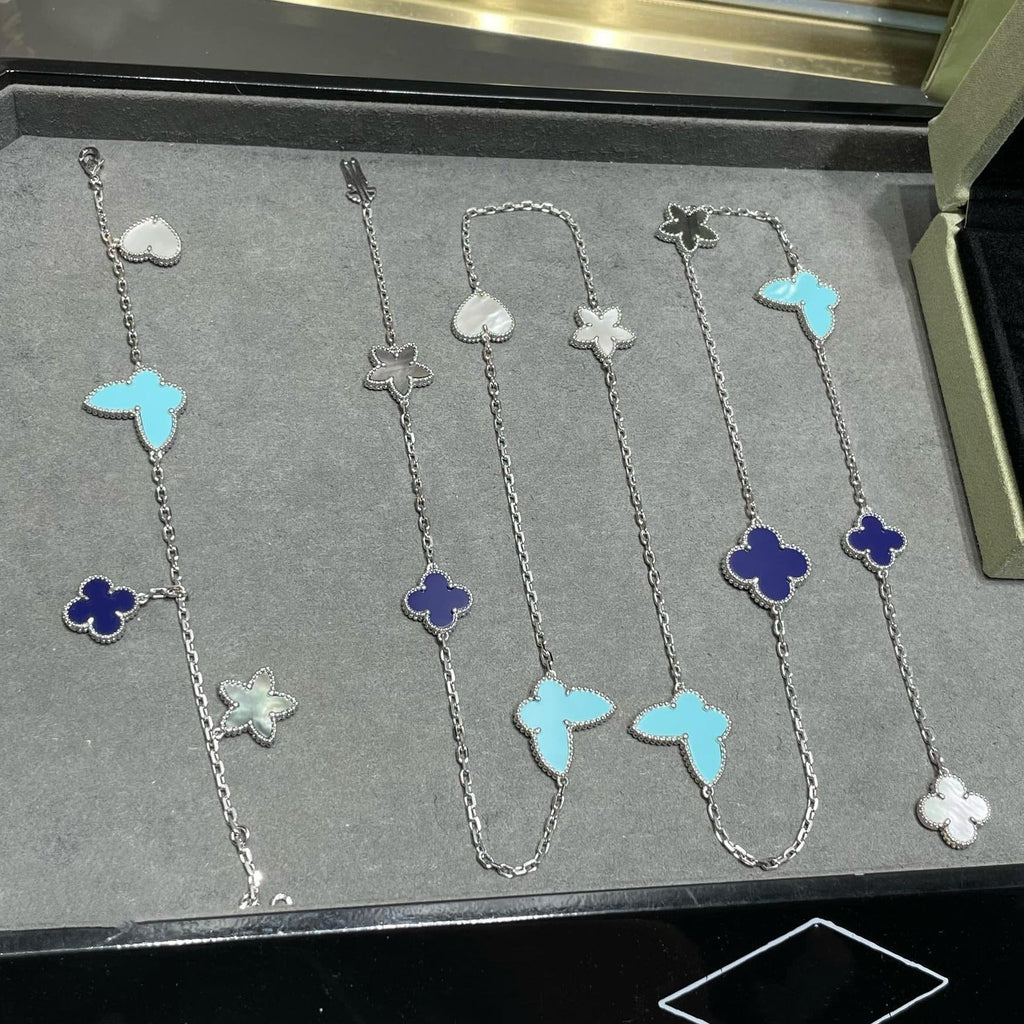 [Marin]ラッキー クローバー シルバー 11 モチーフ ネックレス