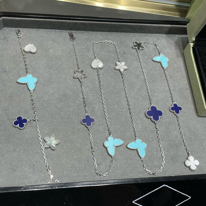 [Marin-Jewelry]LUCKY CLOVER SILVER 11 MOTIF NECKLACE