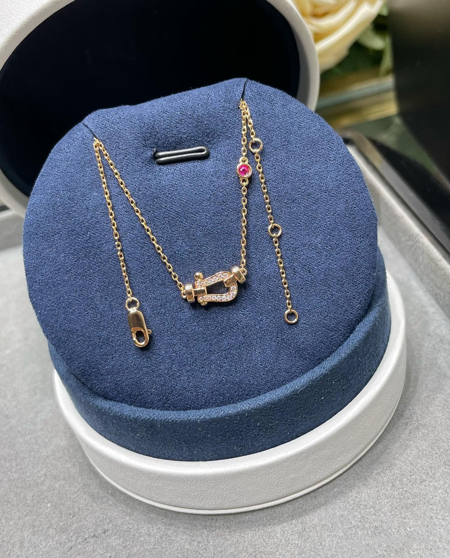 [Marin-Jewelry]FORCE 10 DIAMOND PINK GOLD NECKLACE