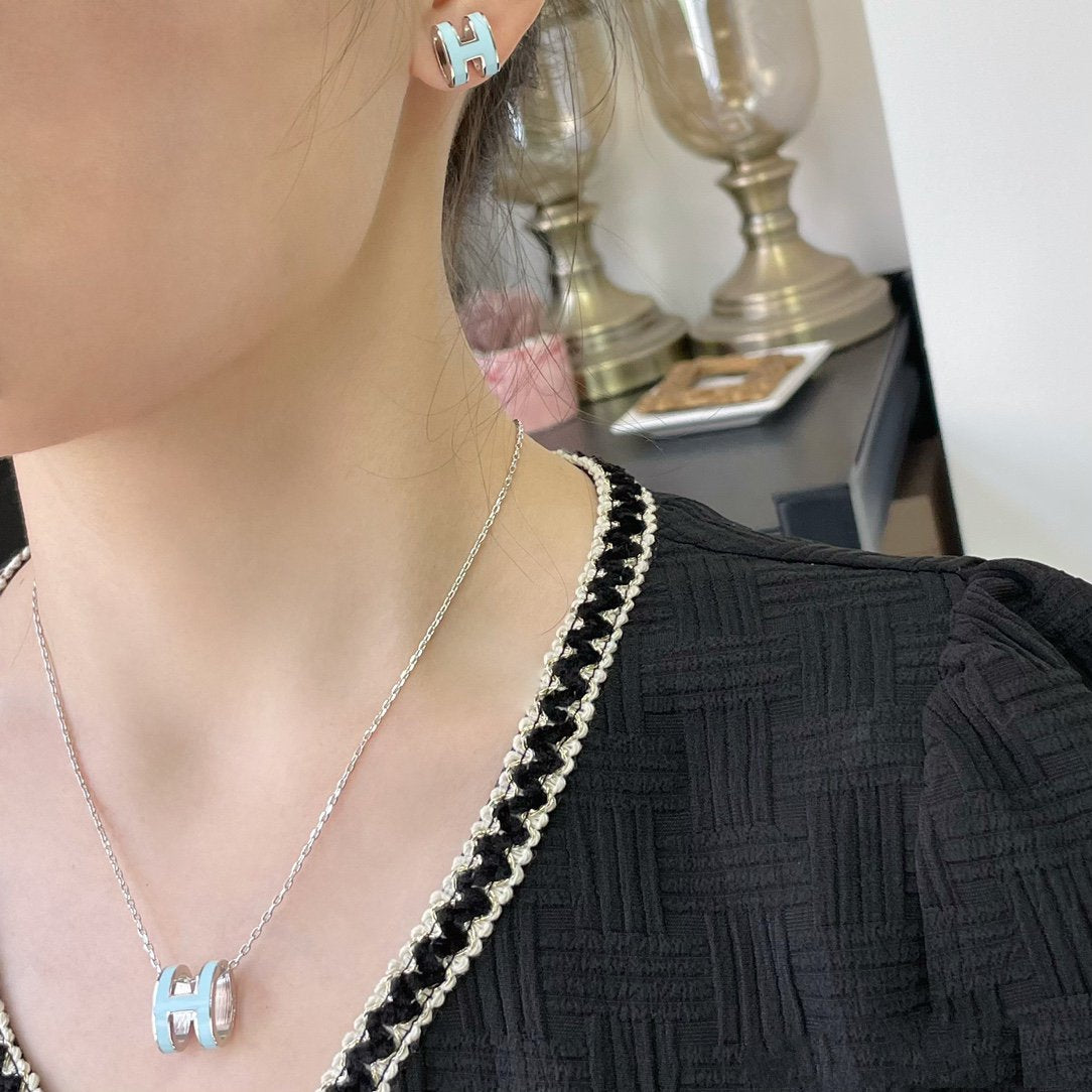 [Marin-Jewelry]POP H SKY BLUE NECKLACE