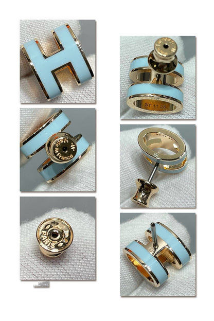 [Marin-Jewelry]POP H SKY BLUE STUD EARRINGS