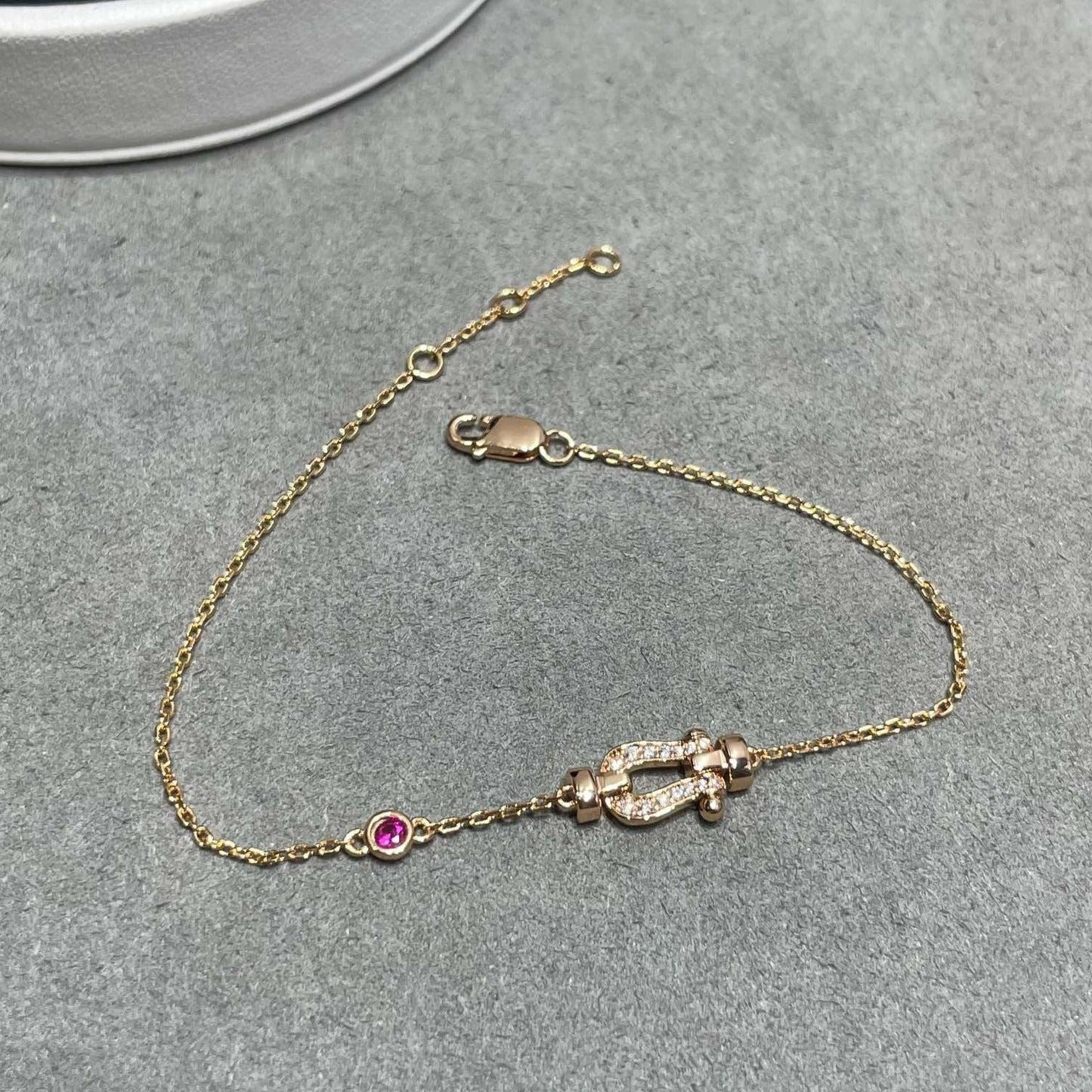 [Marin]FORCE 10 DIAMOND CHAIN LINK PINK GOLD BRACELET