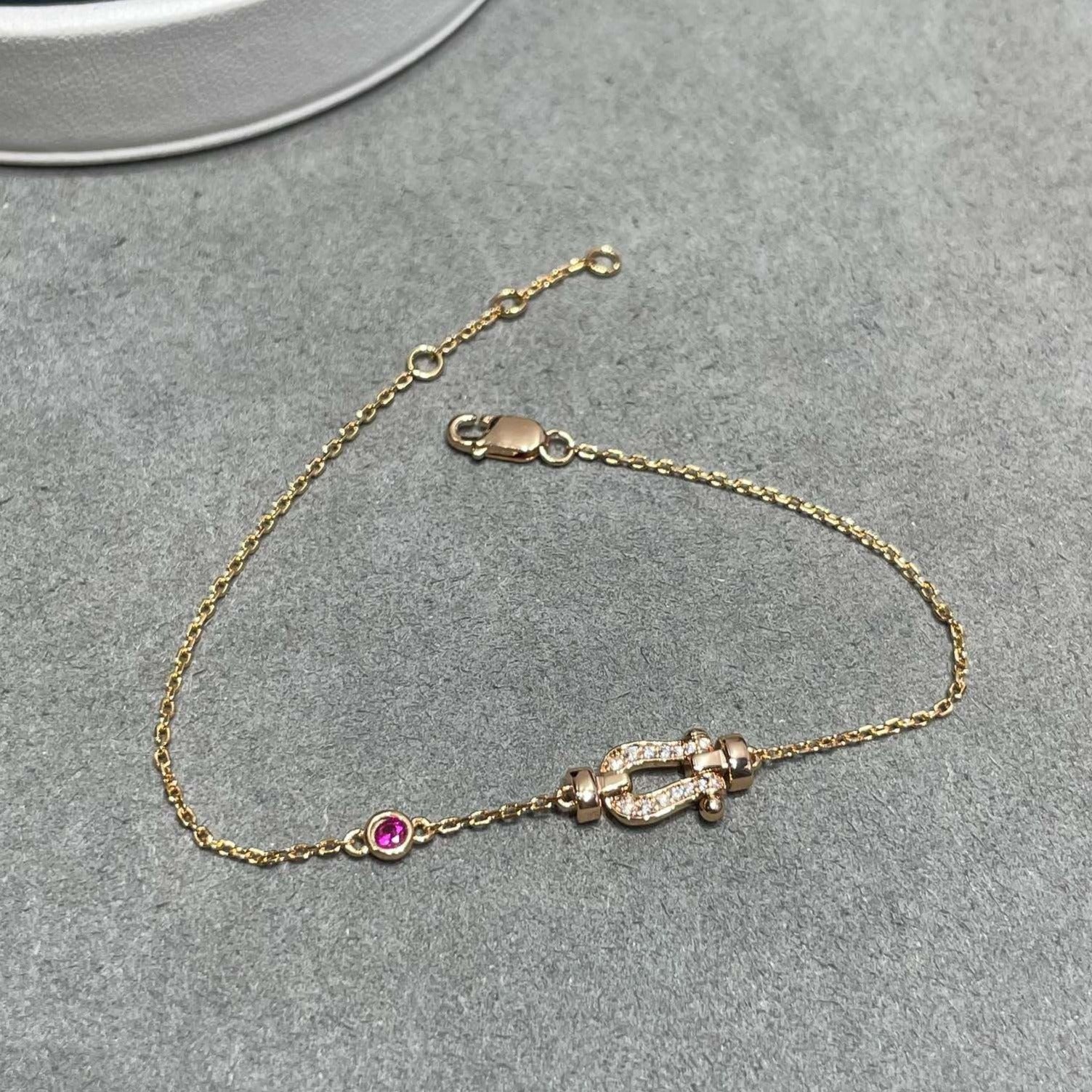 [Marin]FORCE 10 DIAMOND CHAIN LINK PINK GOLD BRACELET