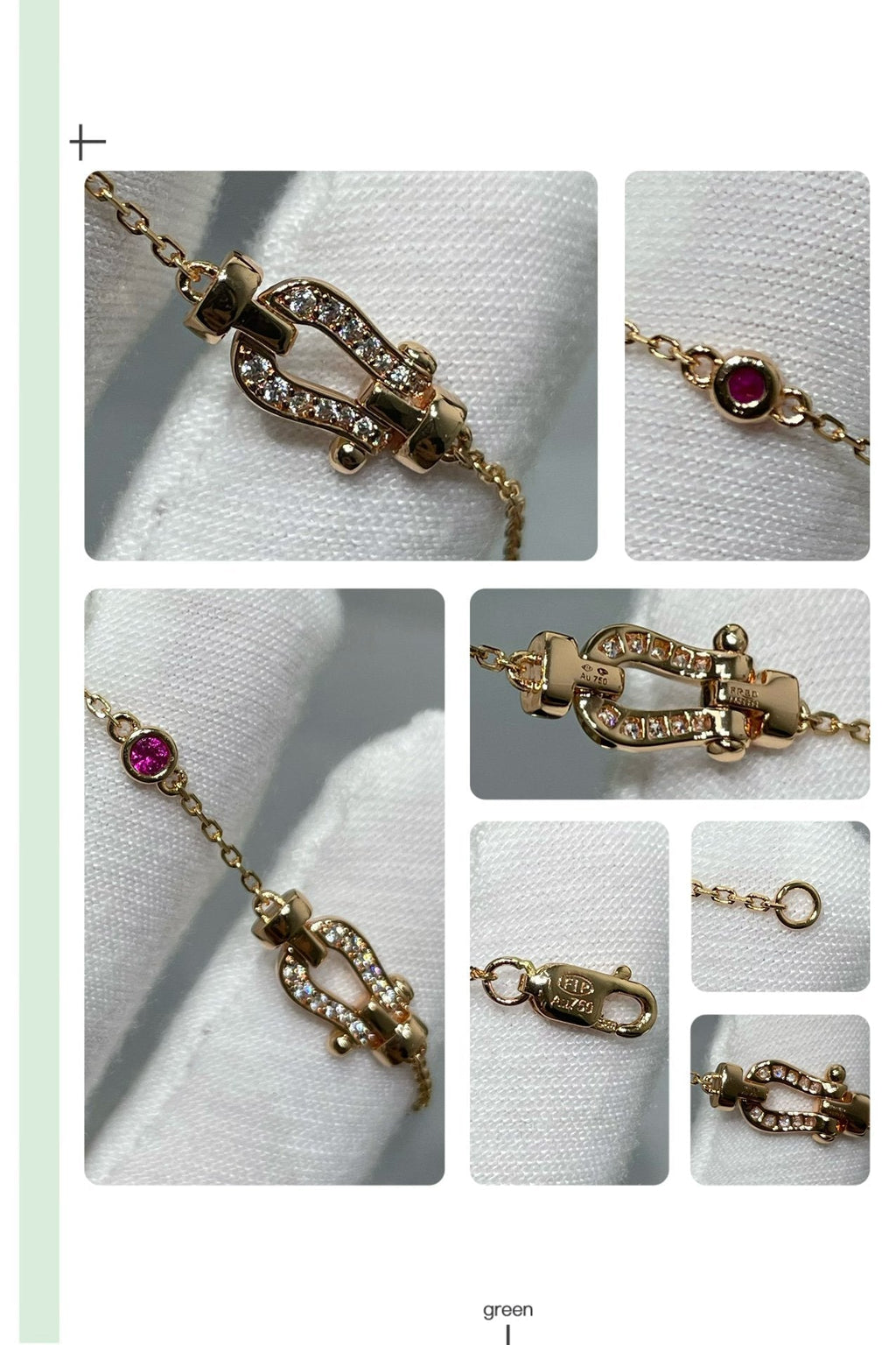 [Marin]BRACELET MAILLONS CHAÎNE DIAMANTS OR ROSE FORCE 10