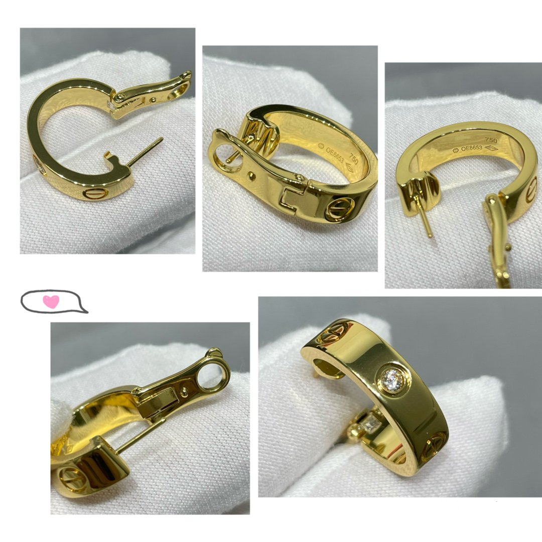 [Marin]LOVE 5.5MM 1 ダイヤモンド イヤリング